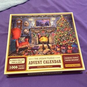 Jigsaw puzzle, advent calendar, festive fireplace, 1008 pieces